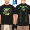 Metallica M72 World Tour Dates List 2025 Flaming Skull Heavy Metal Merchandise Two Sided Unisex T-Shirt