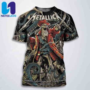 Metallica Venue Poster Night 1 M72 Tampa On June 6 2025 In Tampa FL At Raymond James Stadium All Over Print T-Shirt