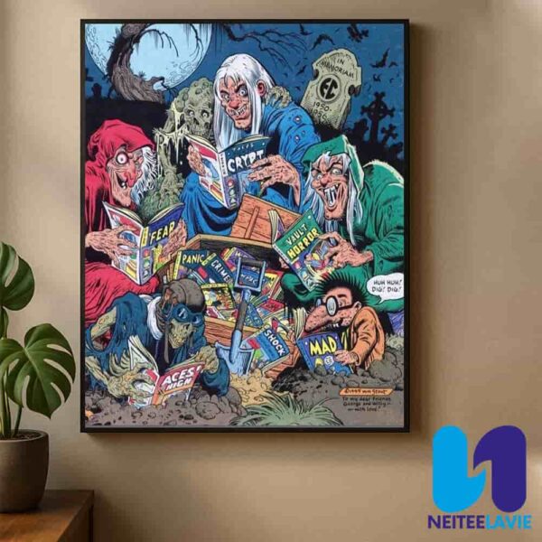 Midnight Tales From The Crypt A Graveyard Gathering Of Ghastly Glee Home Decor Poster Canvas