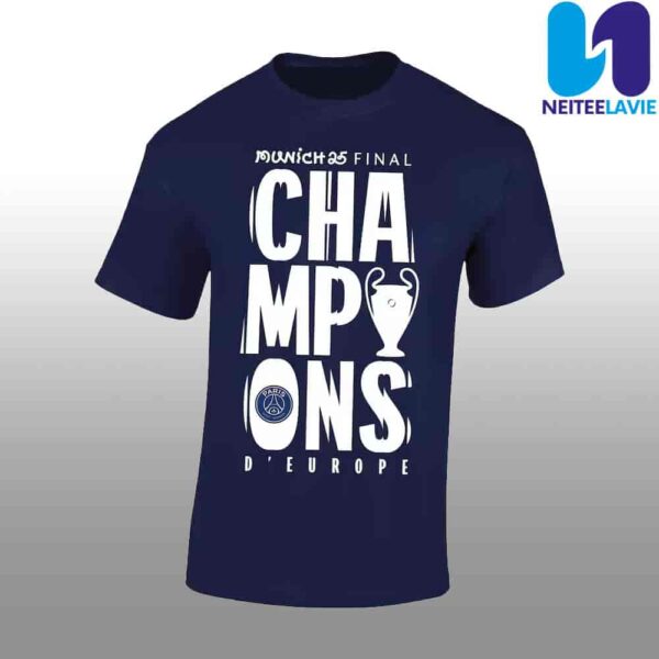 Munich 25 Final PSG UCL Champions 2025 Large Graphic T-Shirt