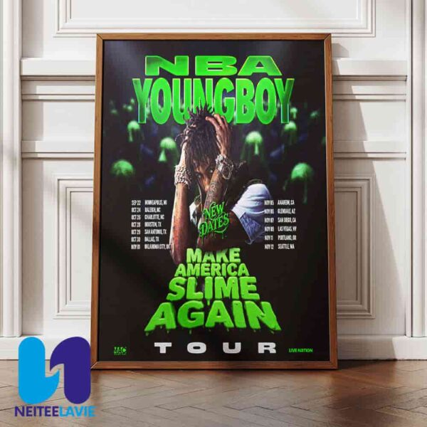 NBA YoungBoy New Date MASA Make America Slime Again Tour Date List 2025 Home Decor Poster Canvas