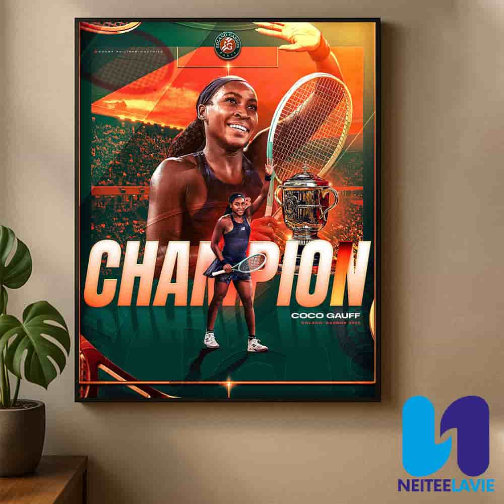 New Queen Of Paris Coco Gauff Champion Roland Garros Final 2025 Home Decor Poster Canvas New Queen Of Paris Coco Gauff Champion Roland Garros Final 2025 Home Decor Poster Canvas