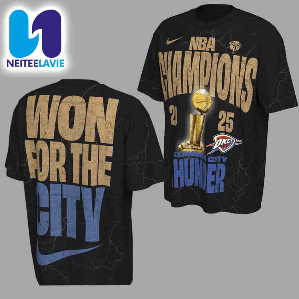 OKC Thunder 2025 NBA Champions Nike On-Court Merchandise Unisex T-Shirt OKC Thunder 2025 NBA Champions Nike On-Court Merchandise Unisex T-Shirt