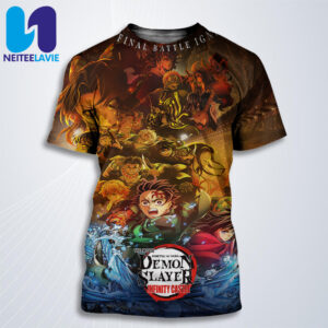 Official Poster Kimetsu No Yaiba Demon Slayer Infinity Castle The Final Battle Ignites Only In Theatres On 12 September 2025 All Over Print T-Shirt