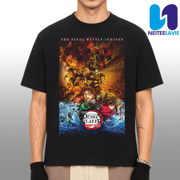 Official Poster Kimetsu No Yaiba Demon Slayer Infinity Castle The Final Battle Ignites Only In Theatres On 12 September 2025 Merchandise Unisex T-Shirt