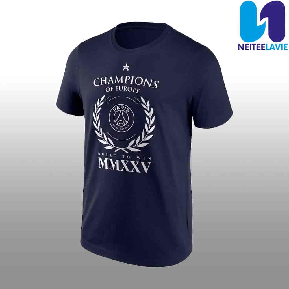 PSG European Champions Numerals Graphic T-Shirt Merch 2025 PSG European Champions Numerals Graphic T-Shirt Merch 2025
