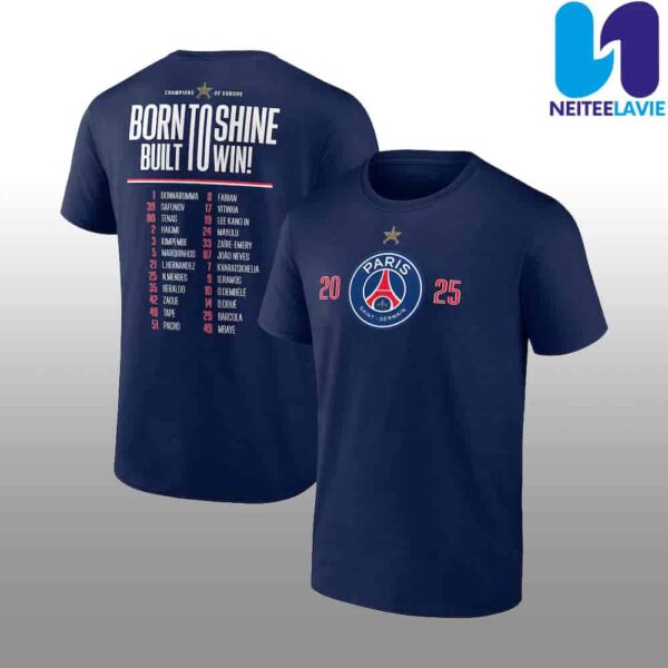 PSG European Champions Roster Graphic T-Shirt Merch 2025
