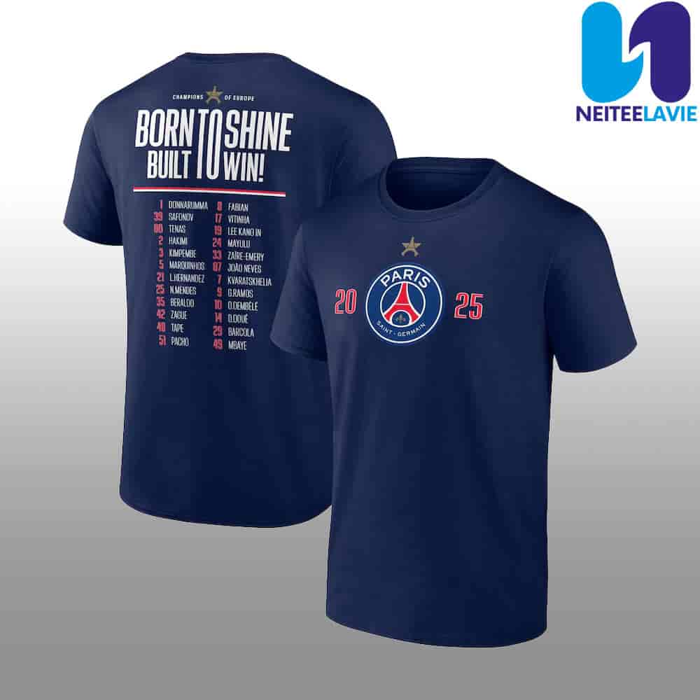 PSG European Champions Roster Graphic T-Shirt Merch 2025 PSG European Champions Roster Graphic T-Shirt Merch 2025