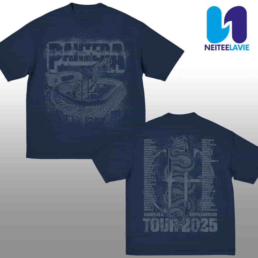 Pantera Snake CFH European And North American Tour Dates 2025 Merch Two Sided Unisex T-Shirt Pantera Snake CFH European And North American Tour Dates 2025 Merch Two Sided Unisex T-Shirt