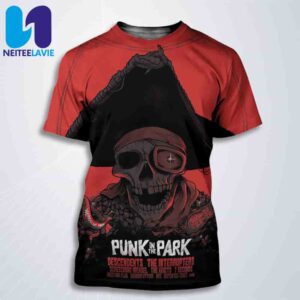 Punk In The Park On June 28 2025 In Portland Poster Pirate Skull Art For Descendents And The Interrupters Festival All Over Print T-Shirt