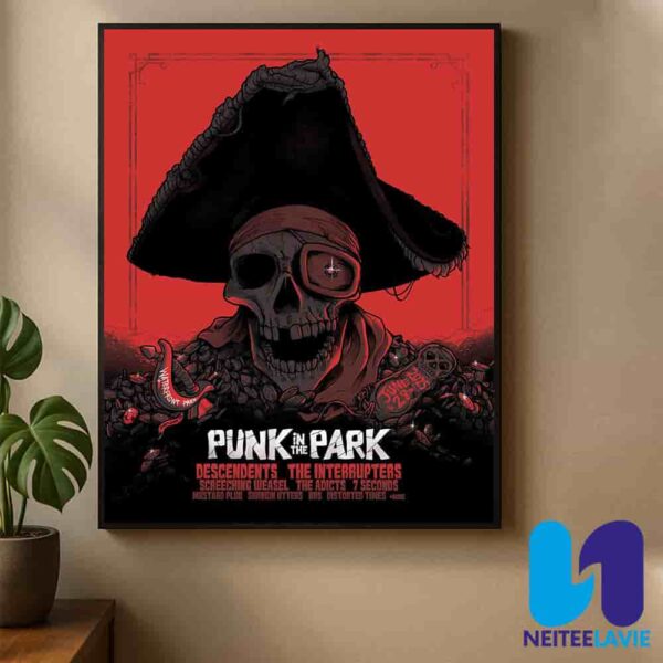 Punk In The Park On June 28 2025 In Portland Poster Pirate Skull Art For Descendents And The Interrupters Festival Home Decor Poster Canvas