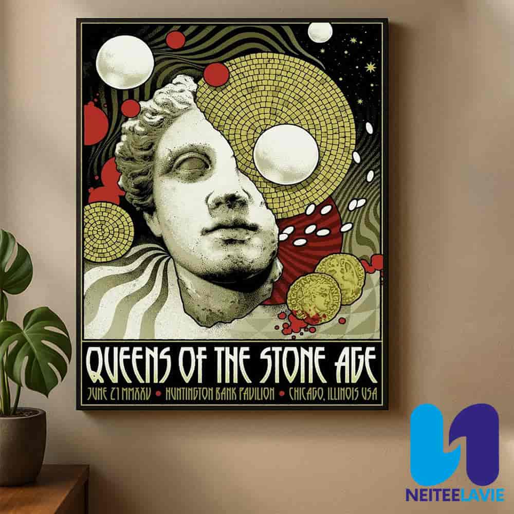 Queen Of The Stone Age Concert Poster In Chicago IL On June 21 2025 At Huntington Bank Pavilion Home Decor Poster Canvas Queen Of The Stone Age Concert Poster In Chicago IL On June 21 2025 At Huntington Bank Pavilion Home Decor Poster Canvas