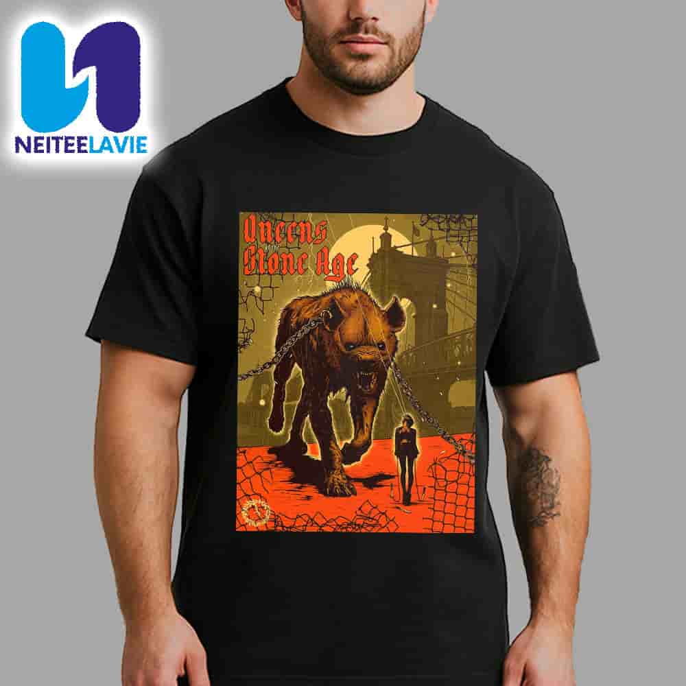 Queen Of The Stone Age Concert Poster In Cincinnati OH On June 18 2025 At The Andrew J Brady Music Center Merchandise Unisex T-Shirt Queen Of The Stone Age Concert Poster In Cincinnati OH On June 18 2025 At The Andrew J Brady Music Center Merchandise Unisex T-Shirt