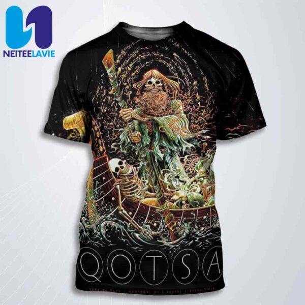 Queen Of The Stone Age Concert Poster In Madison WI On June 20 2025 At Breese Stevens Field All Over Print T-Shirt
