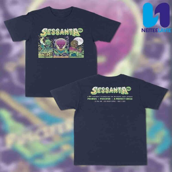 Sessanta V2.0 Concert Poster In Saint Paul MN On June 1st 2025 At Xcel Energy Center Merch Two Sided Unisex T-Shirt