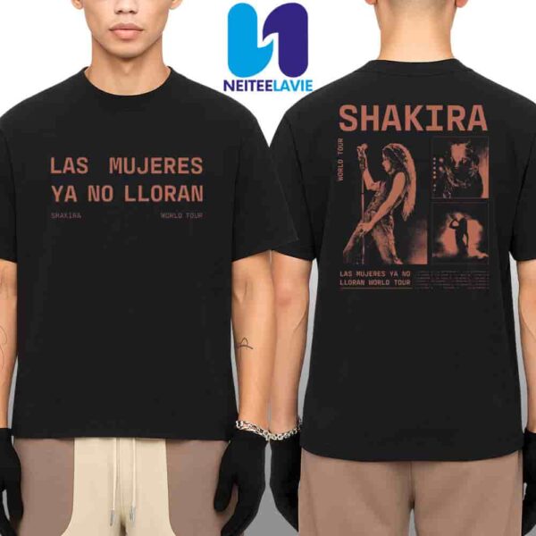 Shakira Las Mujeres Ya No Lloran World Tour 2025 Grid Tee Merchandise Two Sided Unisex Shirt
