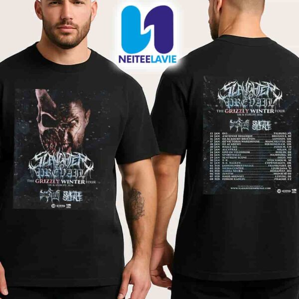 Slaughter To Prevail The Grizzly Winter UK And Europe Tour Dates List 2026 Merch Two Sided Unisex T-Shirt