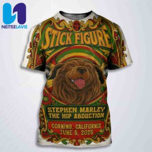 Stick Figure First Show Of The Island Holiday Summer Tour 2025 In Corning CA On June 5 At Obsidian Spirits Amphitheater All Over Print T-Shirt