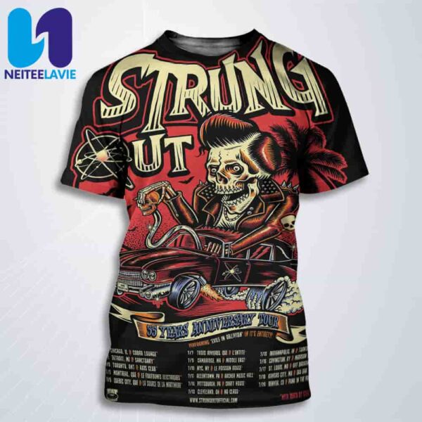 Strung Out 35 Years Anniversary Tour Dates List 2025 In Midwestern United States And Canada All Over Print T-Shirt