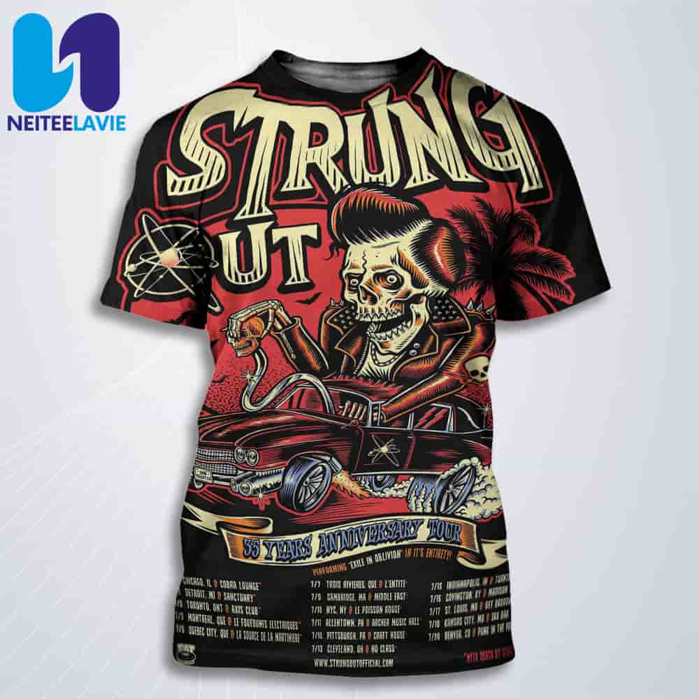 Strung Out 35 Years Anniversary Tour Dates List 2025 In Midwestern United States And Canada All Over Print T-Shirt Strung Out 35 Years Anniversary Tour Dates List 2025 In Midwestern United States And Canada All Over Print T-Shirt