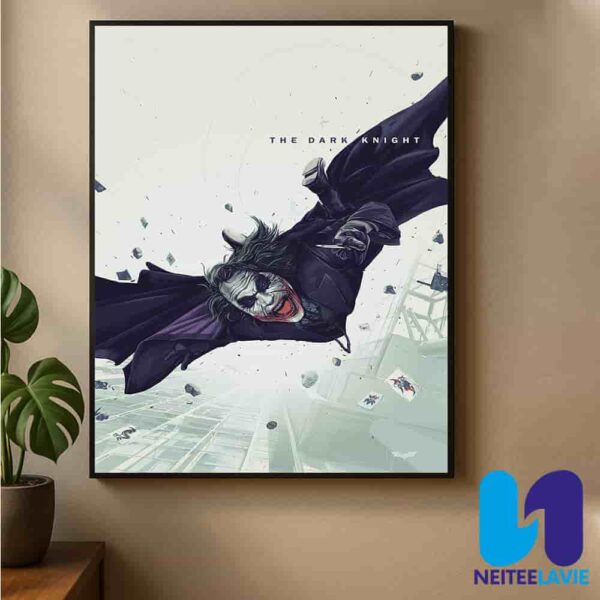 The Dark Knight Joker Falling Chaos In Free Fall Home Decor Poster Canvas