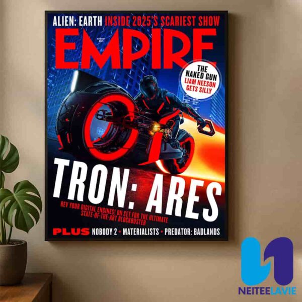 Tron Ares Empire Magazine August 2025 Cover Featuring the Ultimate Sci-Fi Blockbuster Home Decor Poster Canvas