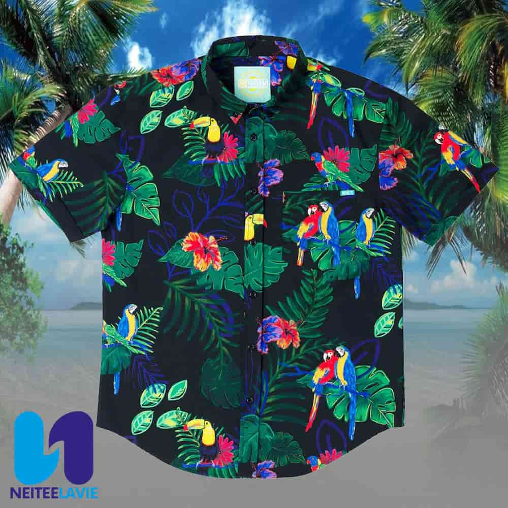 Two Tickets To Parrotise RSVLTS Summer Hawaiian Shirt Two Tickets To Parrotise RSVLTS Summer Hawaiian Shirt