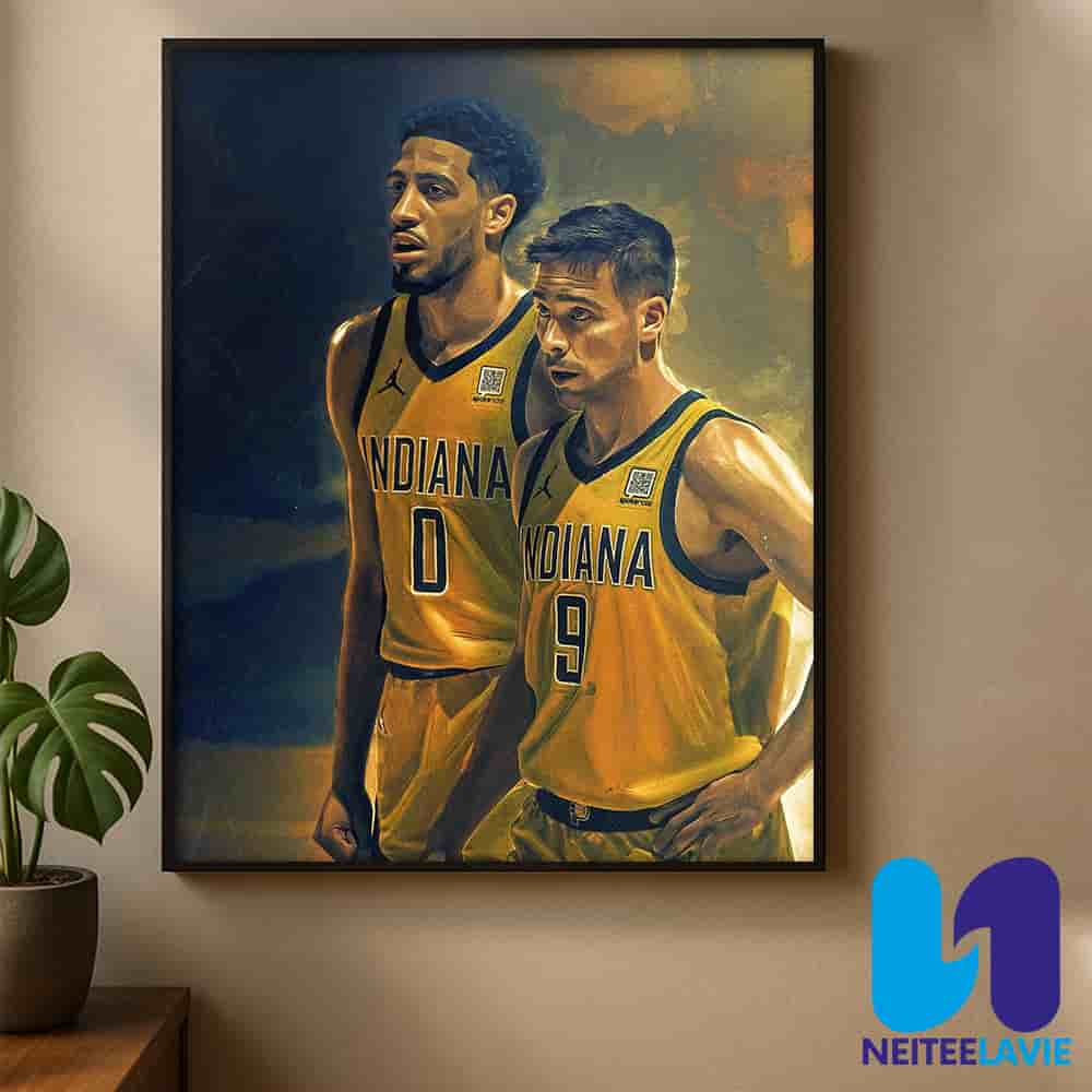 Tyrese Haliburton And McConnell Indiana Pacers Artwork Dynamic Duo NBA Portrait Home Decor Poster Canvas Tyrese Haliburton And McConnell Indiana Pacers Artwork Dynamic Duo NBA Portrait Home Decor Poster Canvas