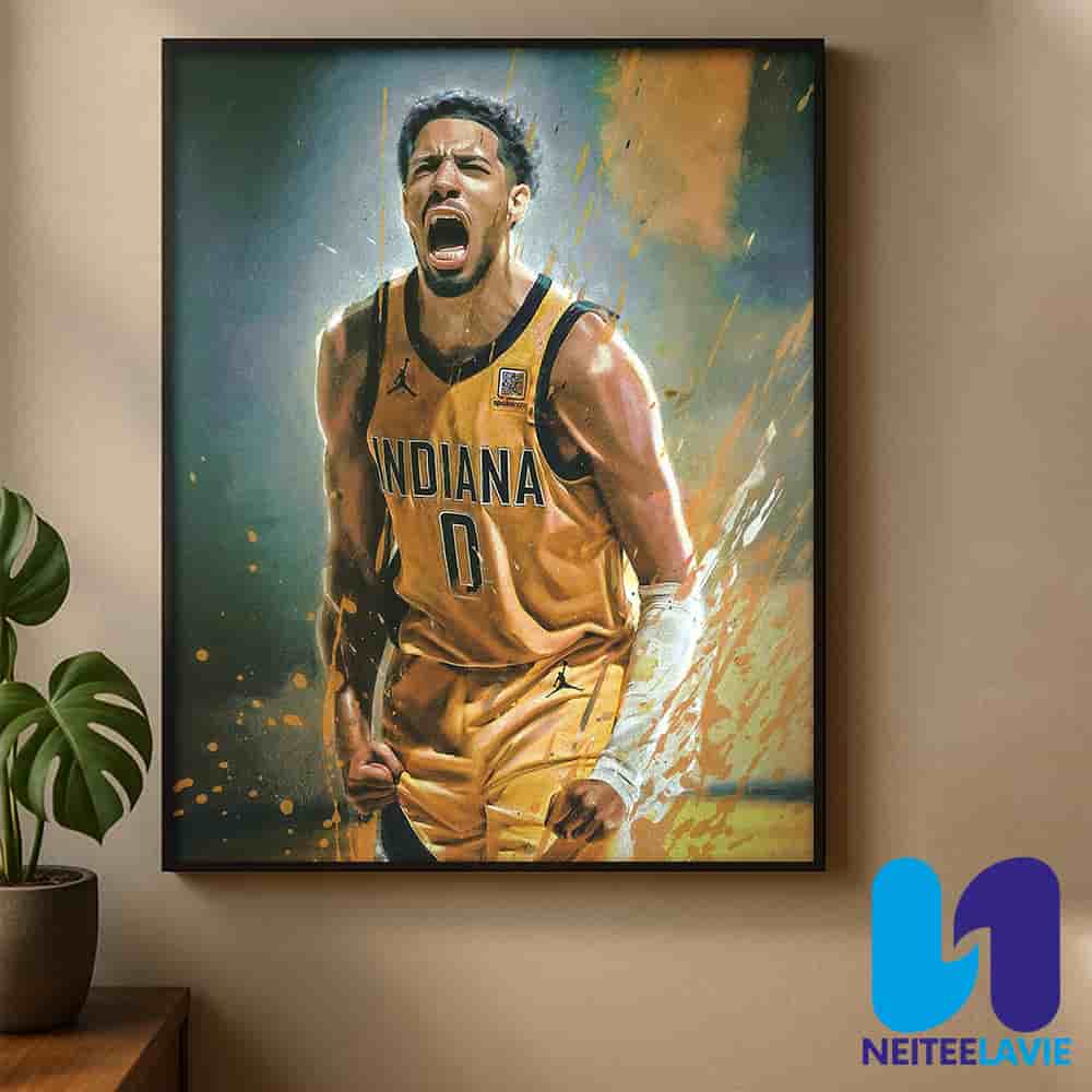 Tyrese Haliburton Indiana Pacers Artwork Electrifying Basketball Portrait of NBA Home Decor Poster Canvas Tyrese Haliburton Indiana Pacers Artwork Electrifying Basketball Portrait of NBA Home Decor Poster Canvas