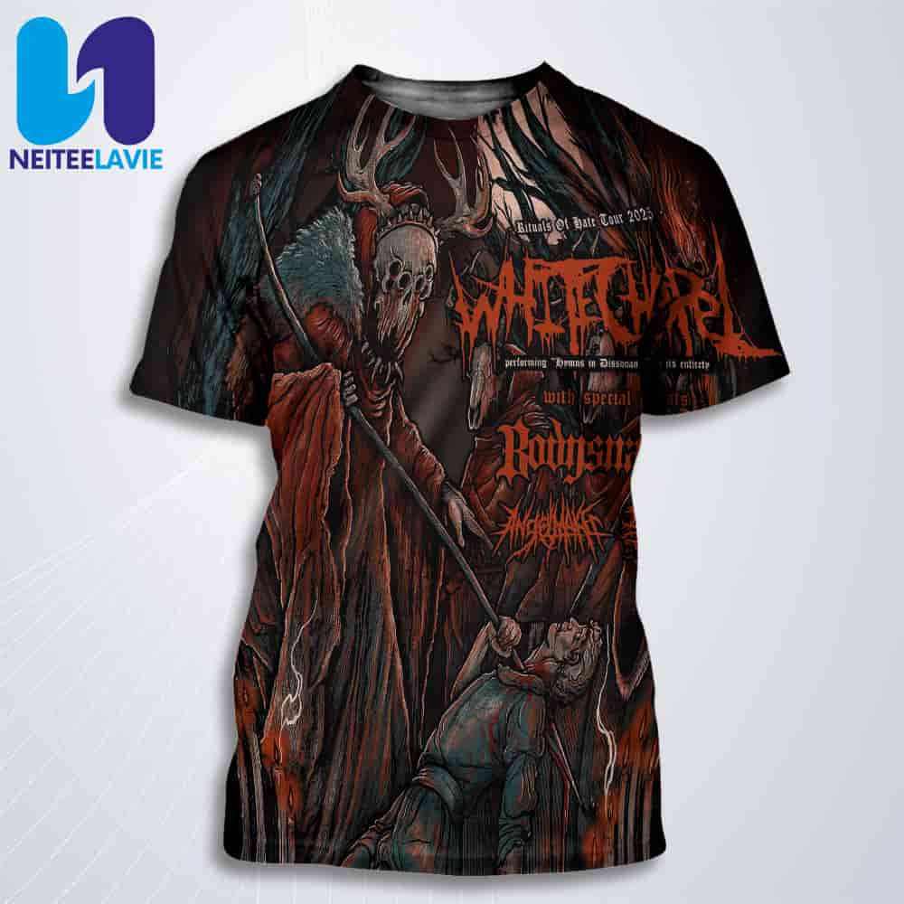 Whitechapel Rituals of Hate Tour 2025 Date List With Special Guest Bodysnatcher AngelMaker And Disembodied Tyrant All Over Print T-Shirt Whitechapel Rituals of Hate Tour 2025 Date List With Special Guest Bodysnatcher AngelMaker And Disembodied Tyrant All Over Print T-Shirt