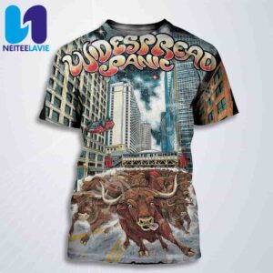 Widespread Panic Concert Poster By Nathaniel Deas In Chicago IL On June 4-5-6 2025 At Chicago Theatre All Over Print T-Shirt