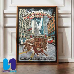 Widespread Panic Concert Poster By Nathaniel Deas In Chicago IL On June 4-5-6 2025 At Chicago Theatre Home Decor Poster Canvas