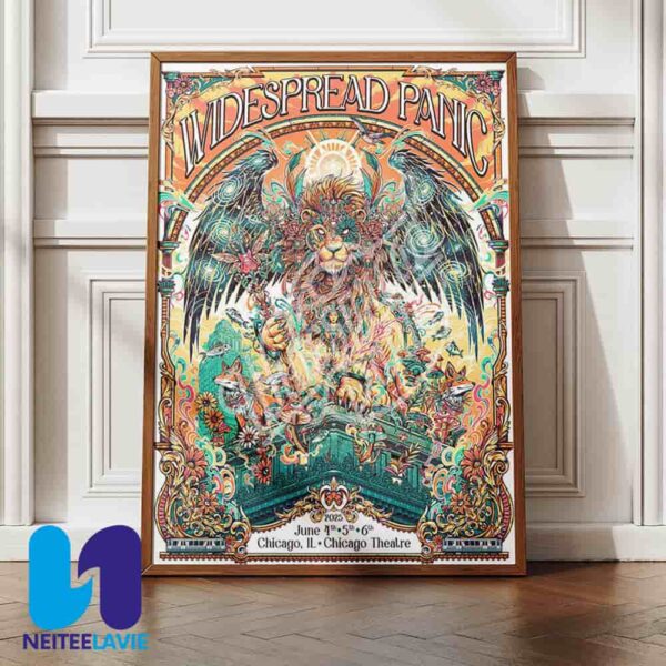 Widespread Panic Poster For Concert By Juan Ma Orozco At Chicago Theatre In Chicago IL On June 4-5-6 2025 Home Decor Poster Canvas