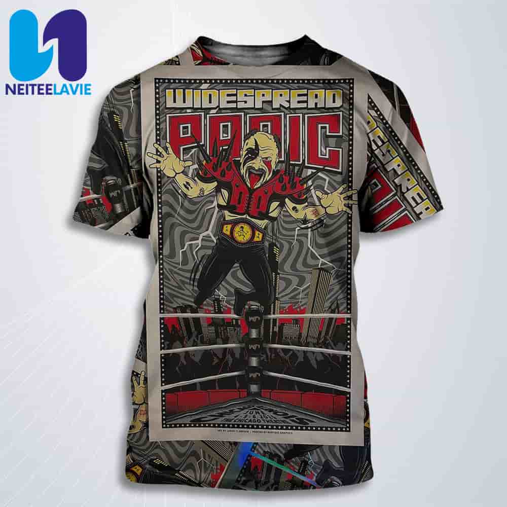 Widespread Panic Show Poster By Jason Clements On June 4-5-6 2025 At Chicago Theatre In Chicago IL All Over Print T-Shirt Widespread Panic Show Poster By Jason Clements On June 4-5-6 2025 At Chicago Theatre In Chicago IL All Over Print T-Shirt