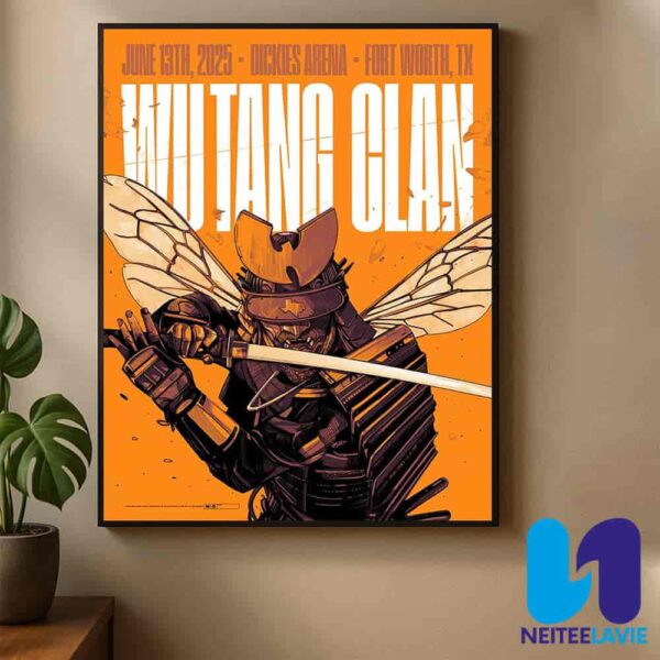 Wu-tang Clan Concert Poster In Fort Worth TX On June 13 2025 At Dickies Arena Home Decor Poster Canvas