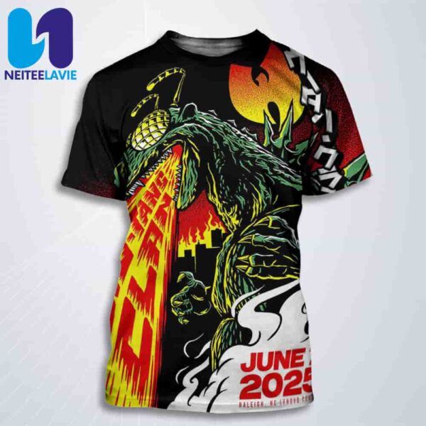 Wu-tang Clan Concert Poster In Raleigh NC On June 7 2025 At Lenovo Center All Over Print T-Shirt