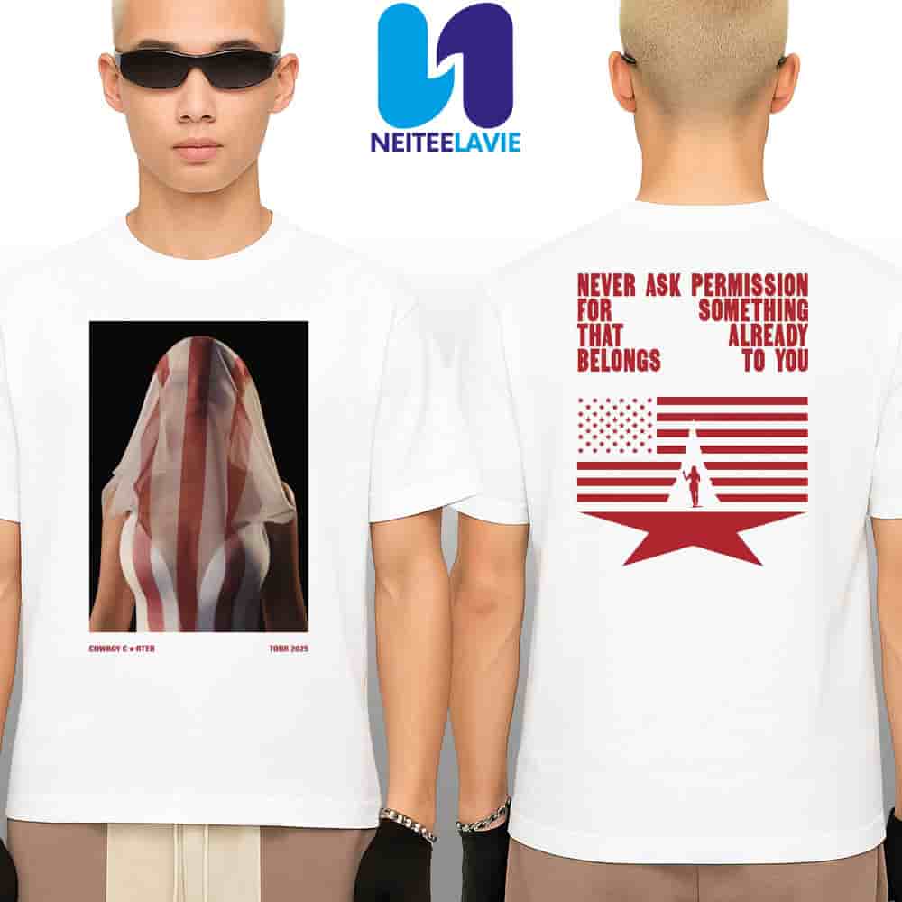 Beyonce Cowboy Carter World Tour 2025 RECLAMATION Tee White Edition Never Ask Permission Merchandise Two Sided Unisex T-Shirt Beyonce Cowboy Carter World Tour 2025 RECLAMATION Tee White Edition Never Ask Permission Merchandise Two Sided Unisex T-Shirt