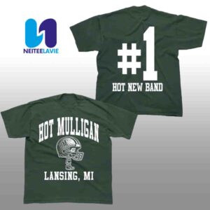 Hot Mulligan Hot New Band Lansing Michigan Football Green Tee Merchandise Two Sided Unisex T-Shirt