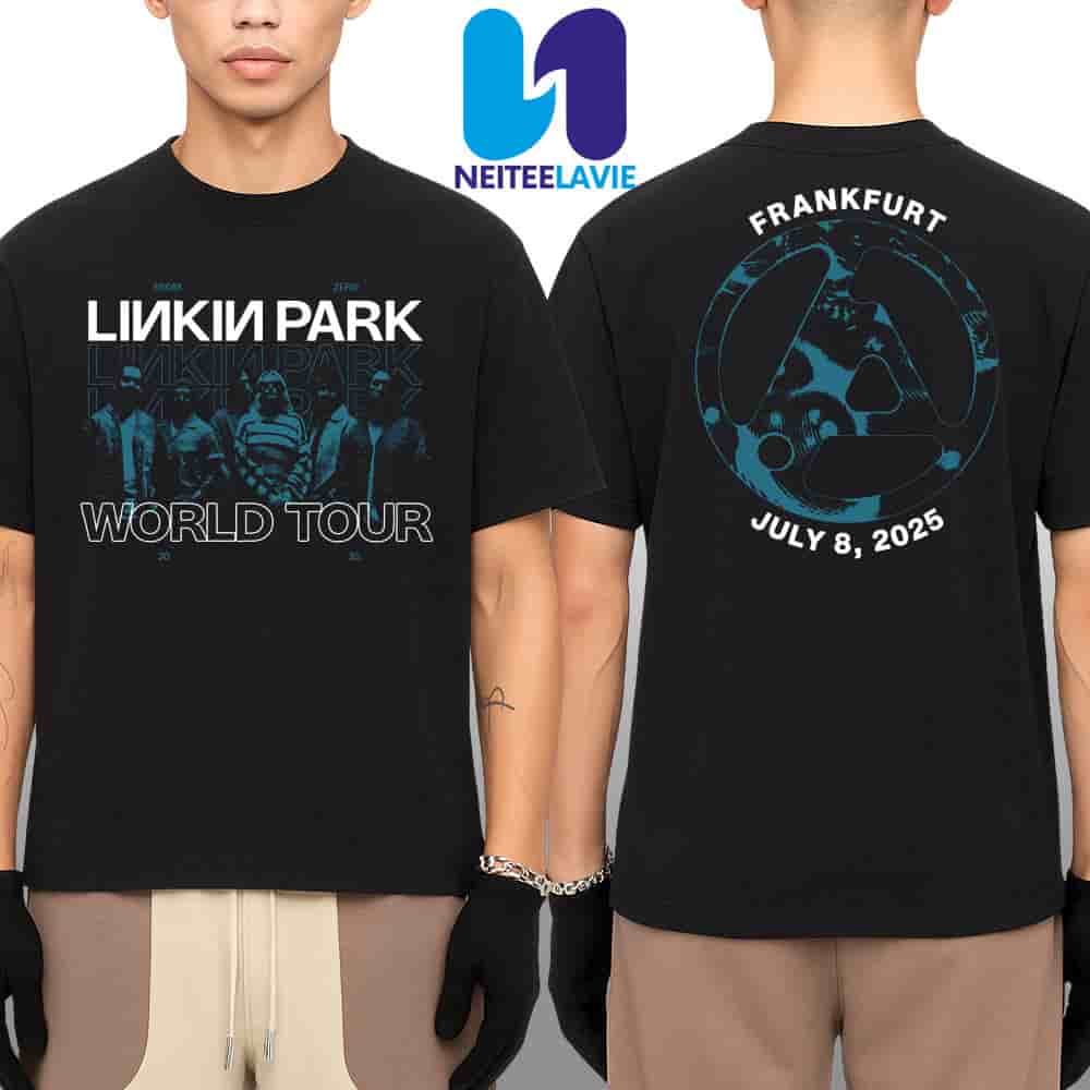 Linkin Park From Zero World Tour 2025 Exclusive Tee In Frankfurt On July 8 2025 At Deutsche Bank Park Merchandise Two Sided Unisex T-Shirt Linkin Park From Zero World Tour 2025 Exclusive Tee In Frankfurt On July 8 2025 At Deutsche Bank Park Merchandise Two Sided Unisex T-Shirt