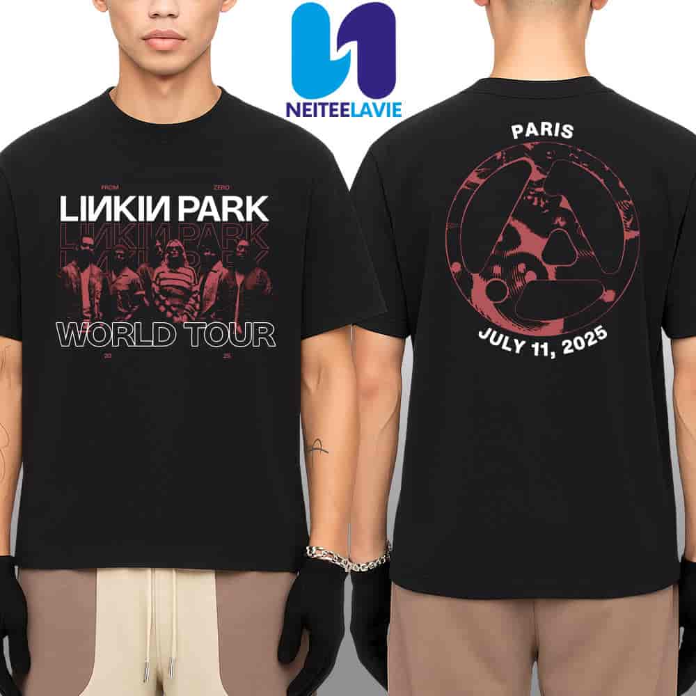 Linkin Park From Zero World Tour 2025 Venue Tee In Paris France At Stade de France On July 11 Merchandise Two Sides Unisex T-Shirt Linkin Park From Zero World Tour 2025 Venue Tee In Paris France At Stade de France On July 11 Merchandise Two Sides Unisex T-Shirt