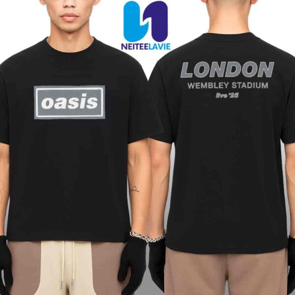 Oasis Live 25 World Tour 2025 Exclusive Tee In London At Wembley Stadium On July 26 2025 Merchandise Two Sided Unisex T-Shirt