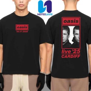 Oasis Live 25 World Tour 2025 Venue Tee In Cardiff At Principality Stadium On July 4 Merchandise Two Sided Unisex T-Shirt
