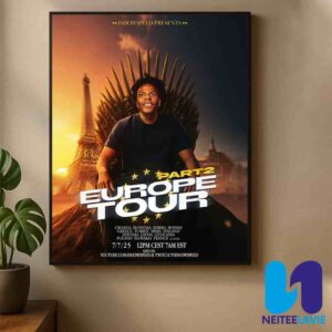 Official Poster IShowSpeed Europe Tour 2025 Part 2 Schedule Dated List Home Decor Poster Canvas