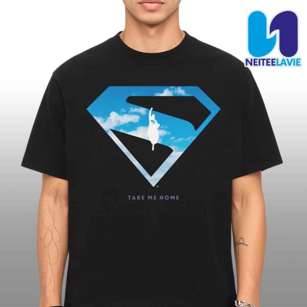 Superman 2025 Movie Collection Blue Sky Take Me Home Merchandise T-Shirt