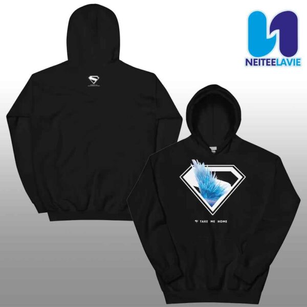 Superman 2025 Movie Collection Fortress Of Solitude Merchandise Two Sided Pull Over Hoodie Shirt