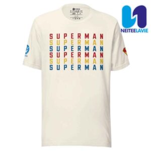 Superman 2025 Movie Collection Repeat Text Merchandise All Over Print T-Shirt