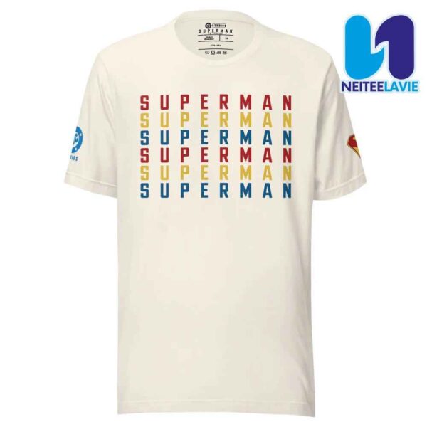 Superman 2025 Movie Collection Repeat Text Merchandise All Over Print T-Shirt