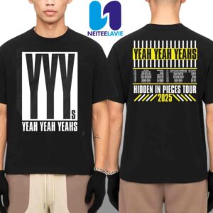 Yeah Yeah Yeahs Hidden In Pieces Tour Dated List 2025 Merchandise Two Sided T-Shirt